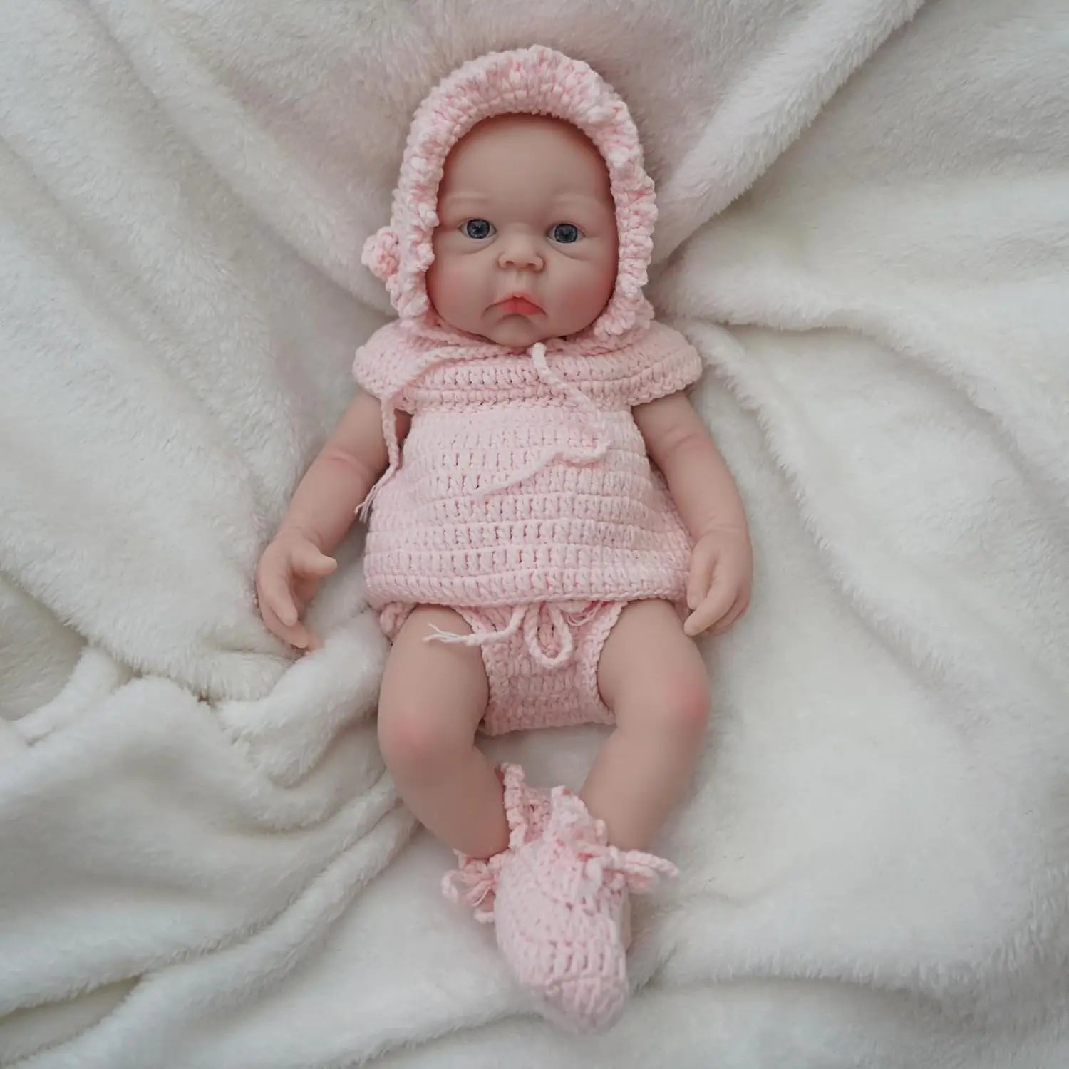 reborn baby dolls 12 inch Cute Full Body Soft Silicone Baby Doll Girl Lifelike Reborn babies pink clothes with Doll Accessories