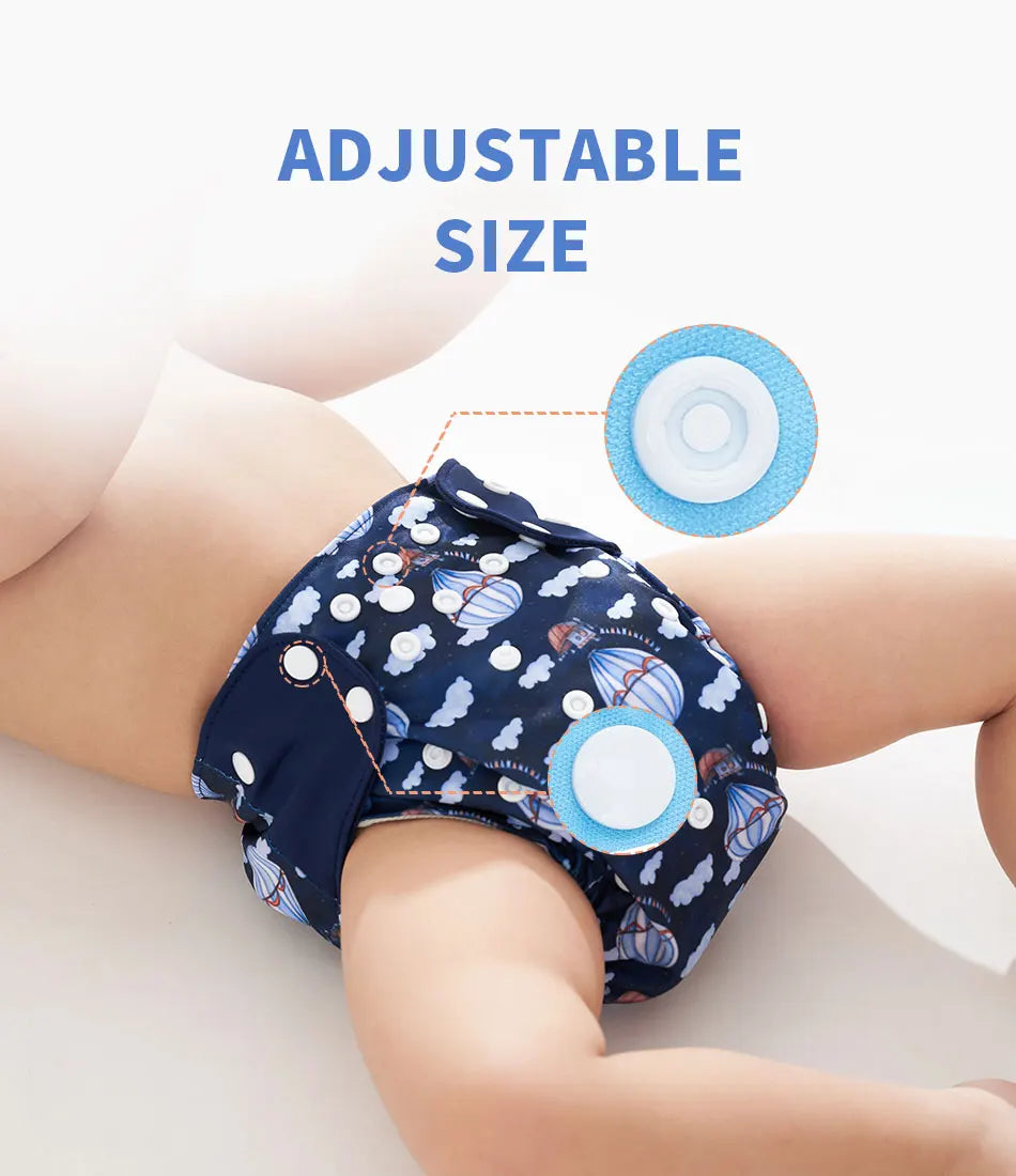 Happyflute 4pcs/Set Washable Eco-Friendly Cloth Diaper Cover Adjustable Nappy Reusable Cloth Diapers Cloth Nappy fit 3-15kg Baby