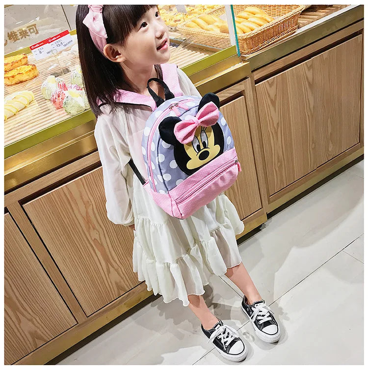 5 Style Disney Cartoon Backpack For Baby Boys Girls Minnie Mickey Mouse Children Lovely Schoolbag Kindergarten Kids Toys