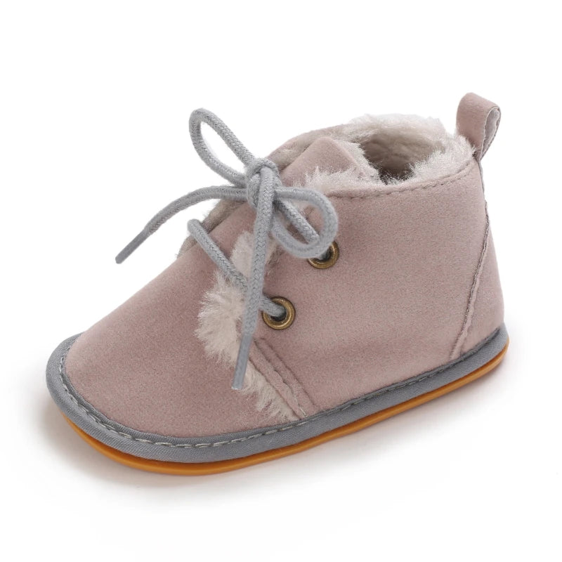 0-18M For Newbor Winter Baby Boots For Boys And Girls Walking Shoes With Lace Up Comfortable And Soft for Pre-School Children