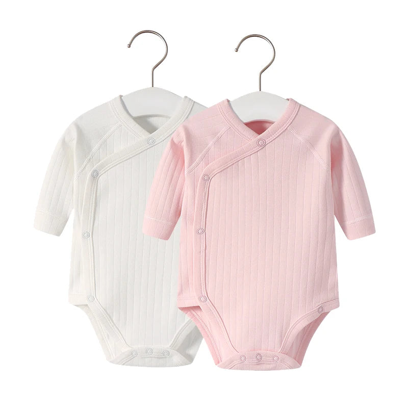 2pcs/lot Newborn Baby Clothes Rompers Cotton Infant Long Sleeves