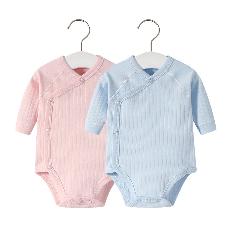 2pcs/lot Newborn Baby Clothes Rompers Cotton Infant Long Sleeves