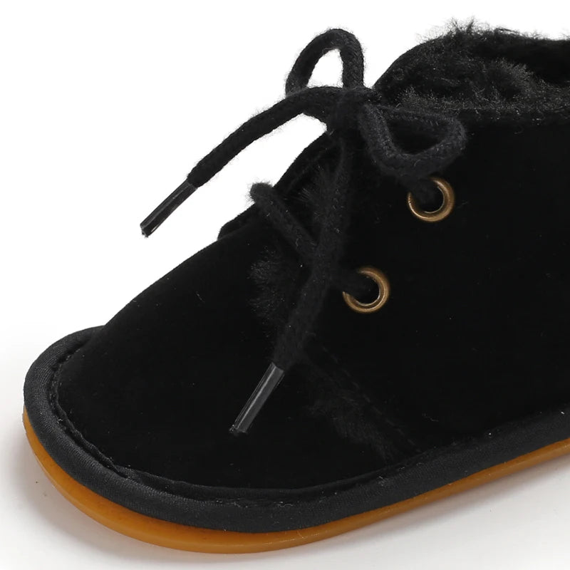 0-18M For Newbor Winter Baby Boots For Boys And Girls Walking Shoes With Lace Up Comfortable And Soft for Pre-School Children