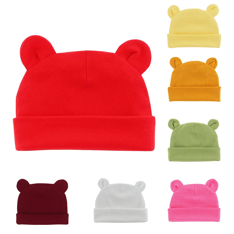 Cute Baby Hat Newborn Beanie Cotton Soft Elastic Baby Cap for Girls Boy Hats Newborn Photography Props Infant Bonnet Accessories