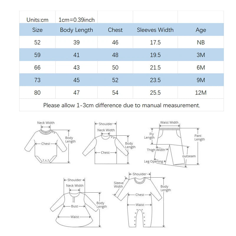 2pcs/lot Newborn Baby Clothes Rompers Cotton Infant Long Sleeves