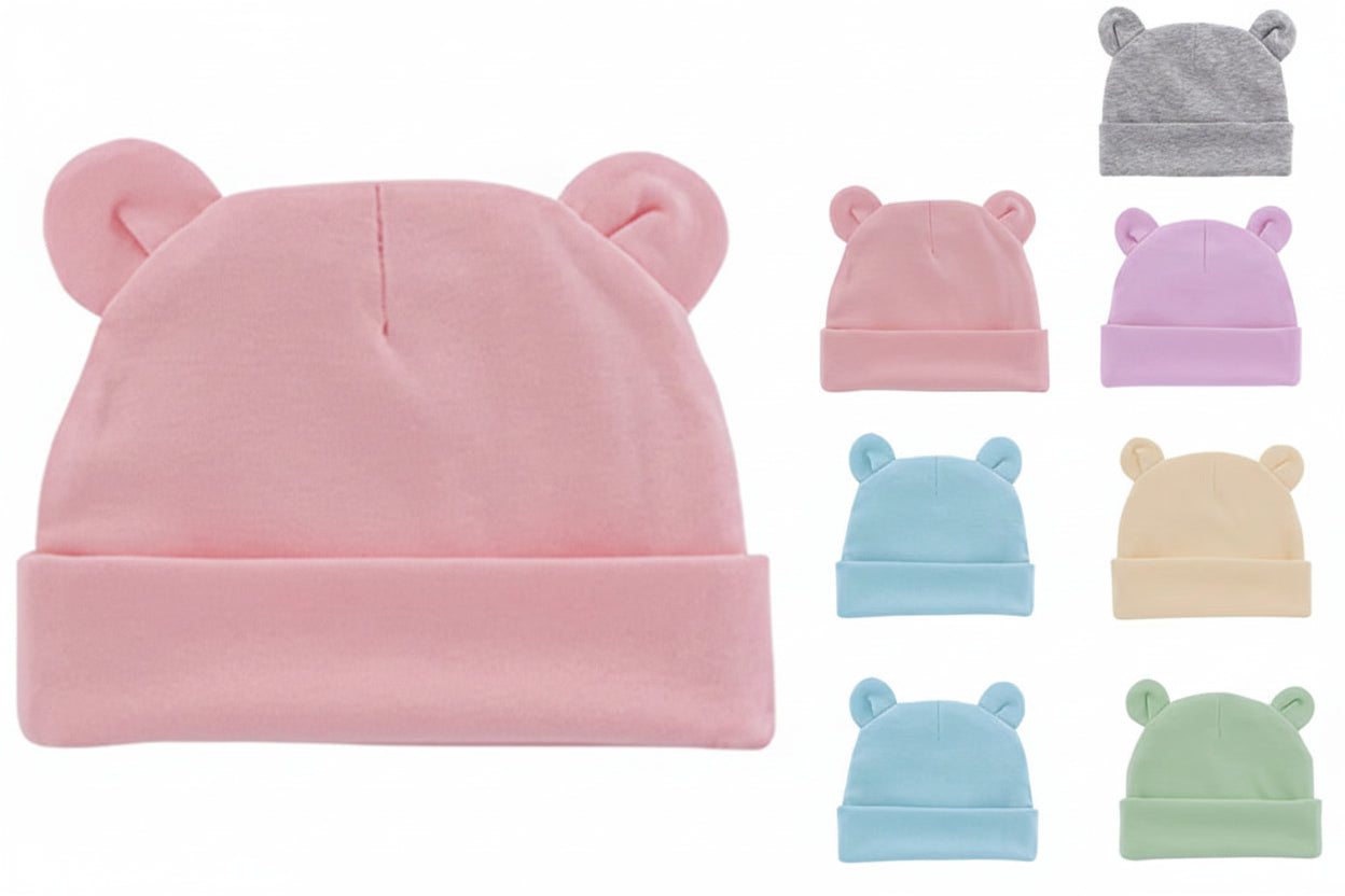 Cute Baby Hat Newborn Beanie Cotton Soft Elastic Baby Cap for Girls Boy Hats Newborn Photography Props Infant Bonnet Accessories