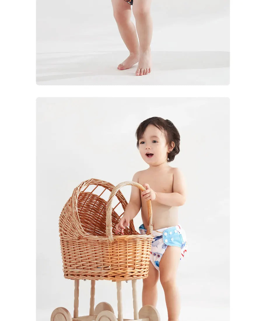 Happyflute 4pcs/Set Washable Eco-Friendly Cloth Diaper Cover Adjustable Nappy Reusable Cloth Diapers Cloth Nappy fit 3-15kg Baby