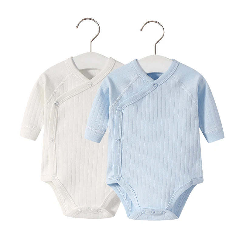 2pcs/lot Newborn Baby Clothes Rompers Cotton Infant Long Sleeves