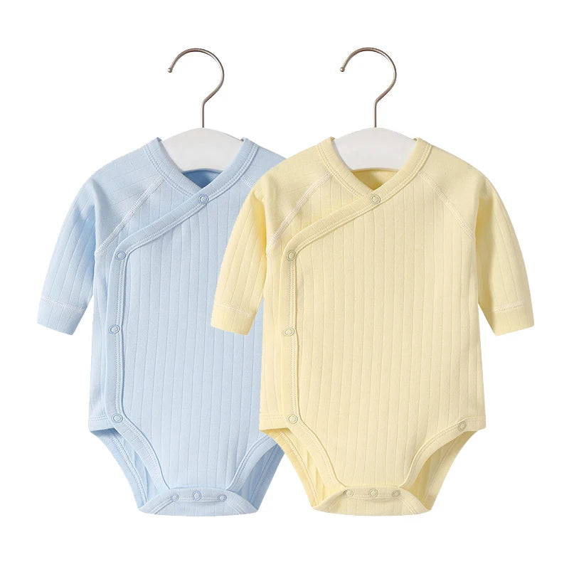 2pcs/lot Newborn Baby Clothes Rompers Cotton Infant Long Sleeves
