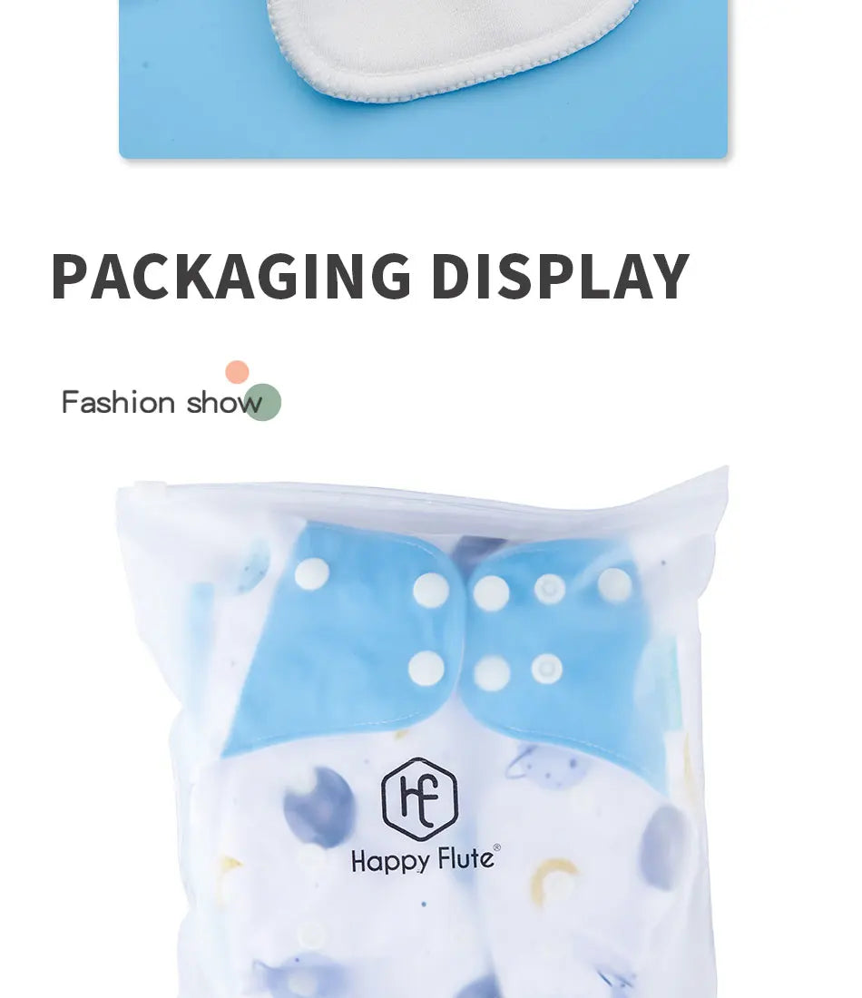 Happyflute 4pcs/Set Washable Eco-Friendly Cloth Diaper Cover Adjustable Nappy Reusable Cloth Diapers Cloth Nappy fit 3-15kg Baby