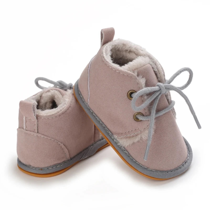 0-18M For Newbor Winter Baby Boots For Boys And Girls Walking Shoes With Lace Up Comfortable And Soft for Pre-School Children