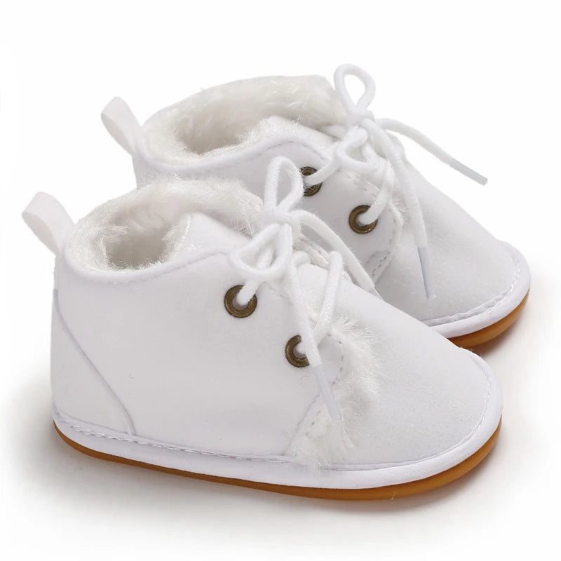 0-18M For Newbor Winter Baby Boots For Boys And Girls Walking Shoes With Lace Up Comfortable And Soft for Pre-School Children