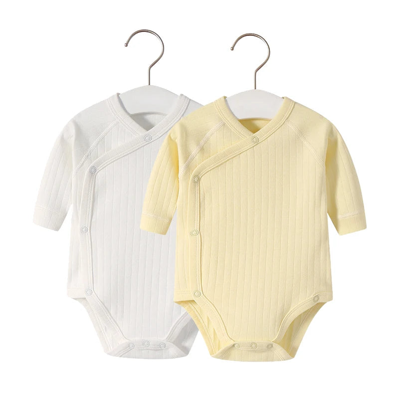 2pcs/lot Newborn Baby Clothes Rompers Cotton Infant Long Sleeves