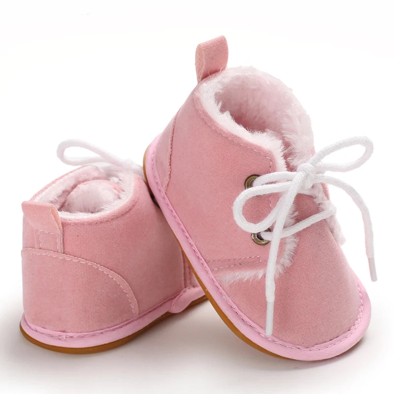 0-18M For Newbor Winter Baby Boots For Boys And Girls Walking Shoes With Lace Up Comfortable And Soft for Pre-School Children