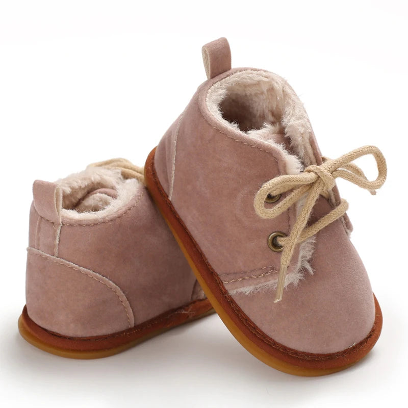 0-18M For Newbor Winter Baby Boots For Boys And Girls Walking Shoes With Lace Up Comfortable And Soft for Pre-School Children