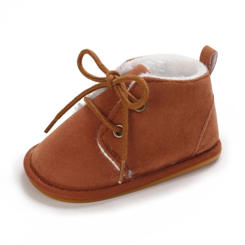 0-18M For Newbor Winter Baby Boots For Boys And Girls Walking Shoes With Lace Up Comfortable And Soft for Pre-School Children