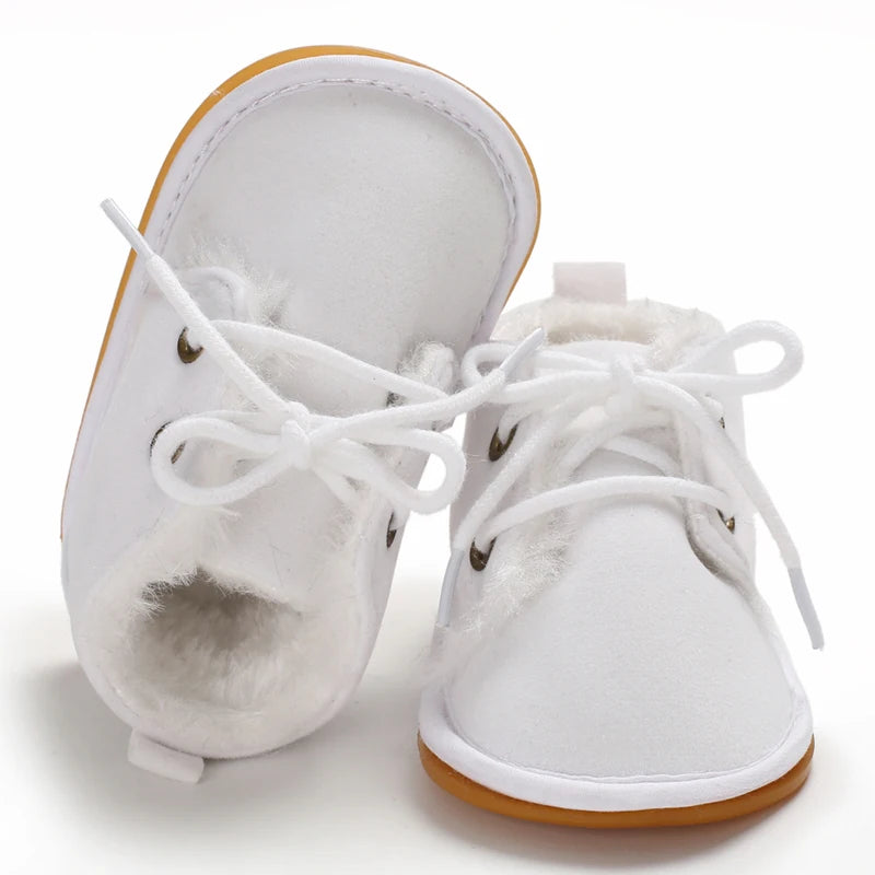 0-18M For Newbor Winter Baby Boots For Boys And Girls Walking Shoes With Lace Up Comfortable And Soft for Pre-School Children