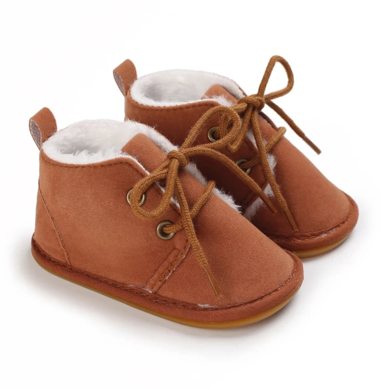 0-18M For Newbor Winter Baby Boots For Boys And Girls Walking Shoes With Lace Up Comfortable And Soft for Pre-School Children