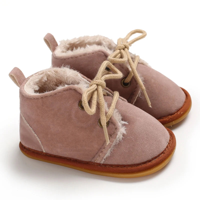 0-18M For Newbor Winter Baby Boots For Boys And Girls Walking Shoes With Lace Up Comfortable And Soft for Pre-School Children