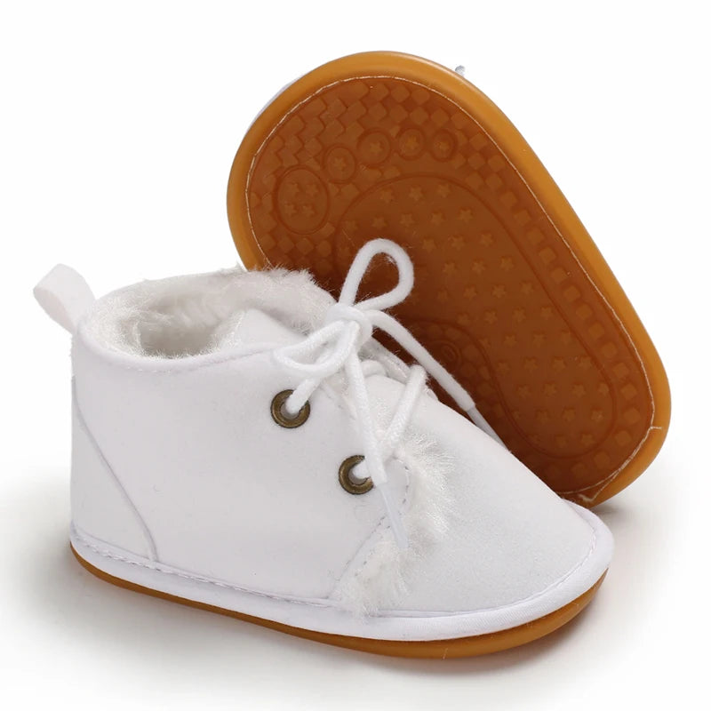 0-18M For Newbor Winter Baby Boots For Boys And Girls Walking Shoes With Lace Up Comfortable And Soft for Pre-School Children