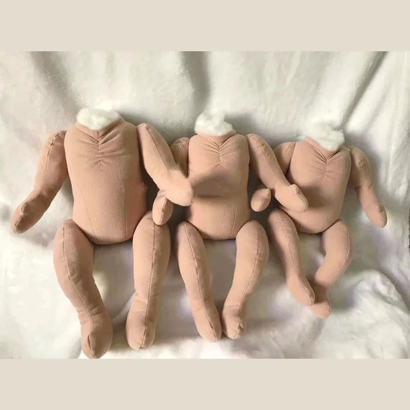 Reborn Jointed Cloth Doll Body Flesh Tone Poseable Limbs