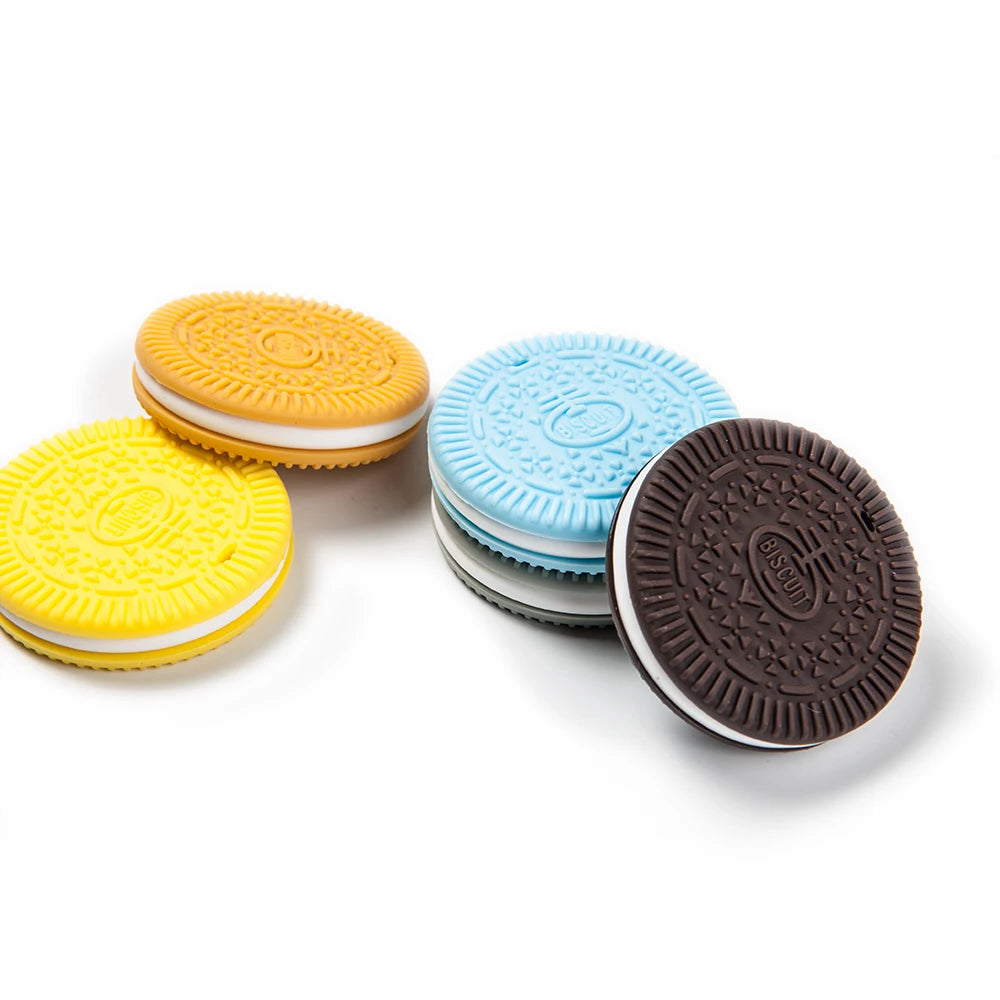 Cute-idea 1pc silicone cookies teether BPA FREE baby nusring pacifier Food Grade teething handmade DIY Accessory Baby product