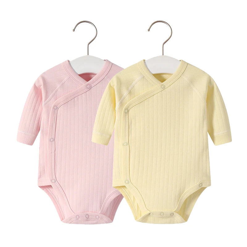 2pcs/lot Newborn Baby Clothes Rompers Cotton Infant Long Sleeves