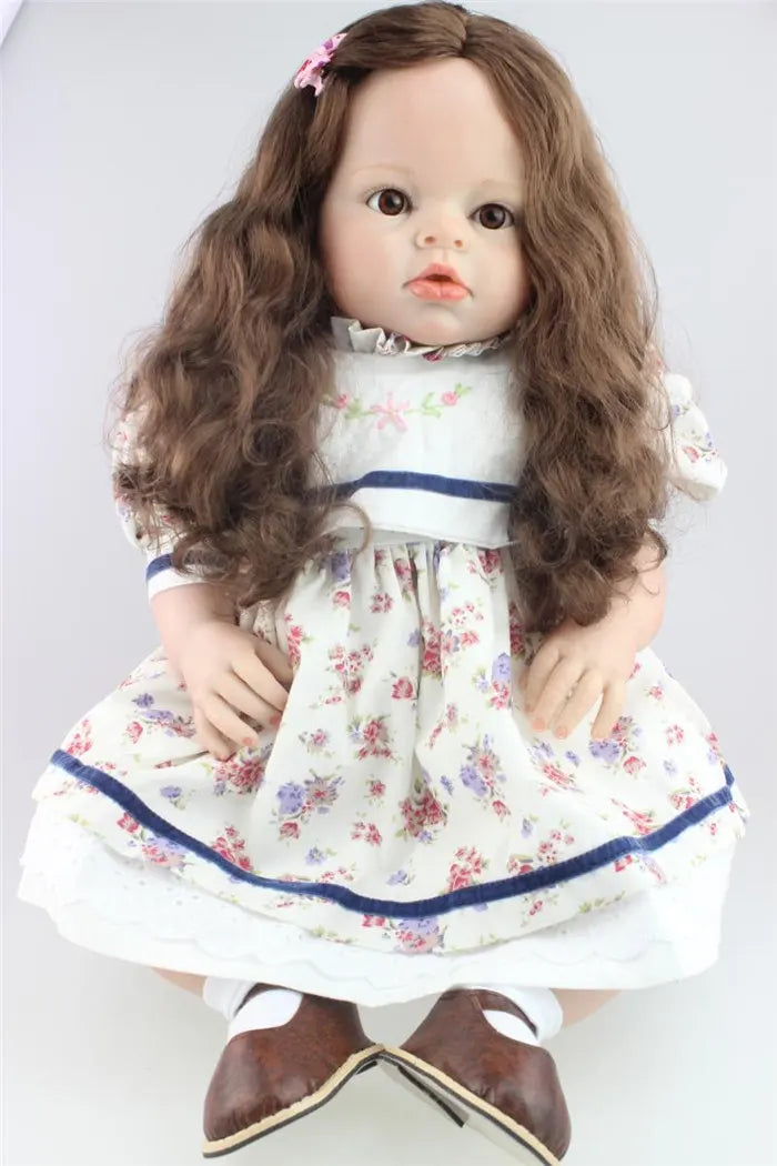 NPK 70cm Reborn Toddler Doll Sticked Hair Wig 28inch Silicone Realistic Reborn Baby Dolls Hair Wig DIY Doll Accessory