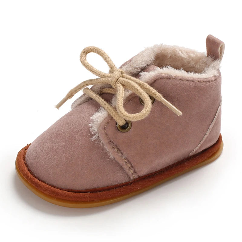 0-18M For Newbor Winter Baby Boots For Boys And Girls Walking Shoes With Lace Up Comfortable And Soft for Pre-School Children