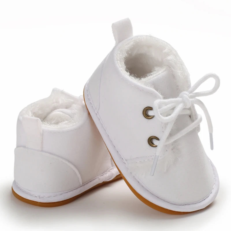 0-18M For Newbor Winter Baby Boots For Boys And Girls Walking Shoes With Lace Up Comfortable And Soft for Pre-School Children
