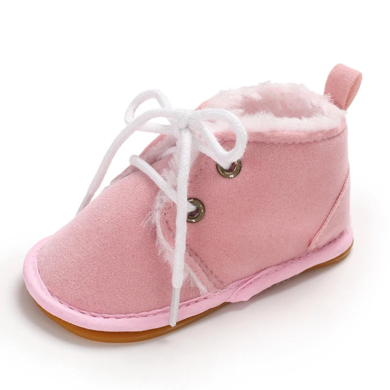 0-18M For Newbor Winter Baby Boots For Boys And Girls Walking Shoes With Lace Up Comfortable And Soft for Pre-School Children