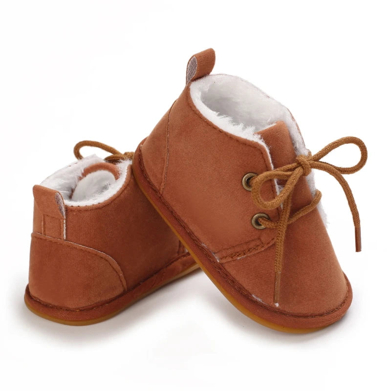 0-18M For Newbor Winter Baby Boots For Boys And Girls Walking Shoes With Lace Up Comfortable And Soft for Pre-School Children