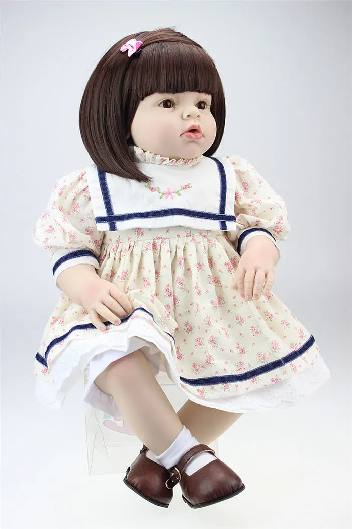 NPK 70cm Reborn Toddler Doll Sticked Hair Wig 28inch Silicone Realistic Reborn Baby Dolls Hair Wig DIY Doll Accessory