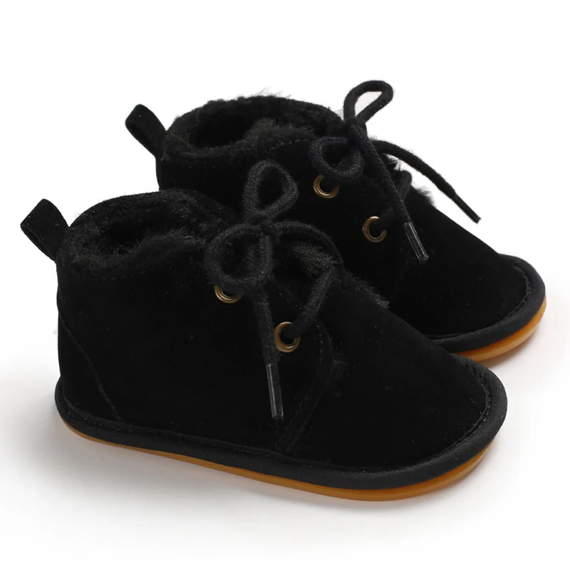 0-18M For Newbor Winter Baby Boots For Boys And Girls Walking Shoes With Lace Up Comfortable And Soft for Pre-School Children