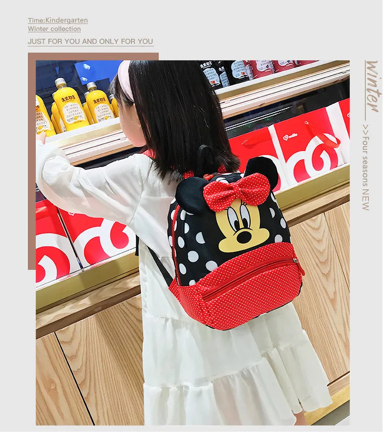 5 Style Disney Cartoon Backpack For Baby Boys Girls Minnie Mickey Mouse Children Lovely Schoolbag Kindergarten Kids Toys