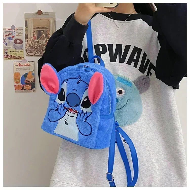 Stitch Backpack Plush Ins Japanese Funny Cartoon Large-Capacity Student Backpack Kindergarten Bag Child Gift