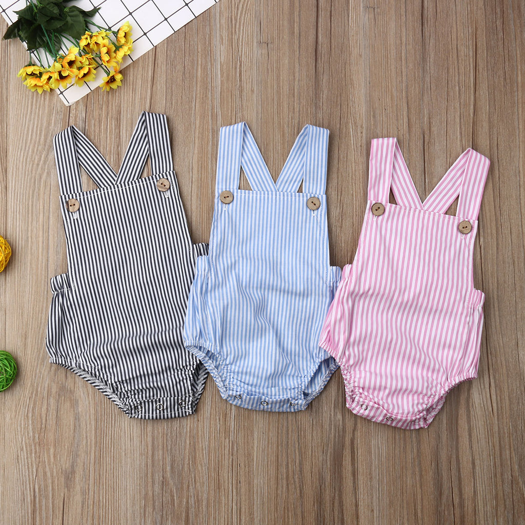 Baby Cotton Sleeveless Bodysuit – Summer Stripes & Solids, 3M–3Y