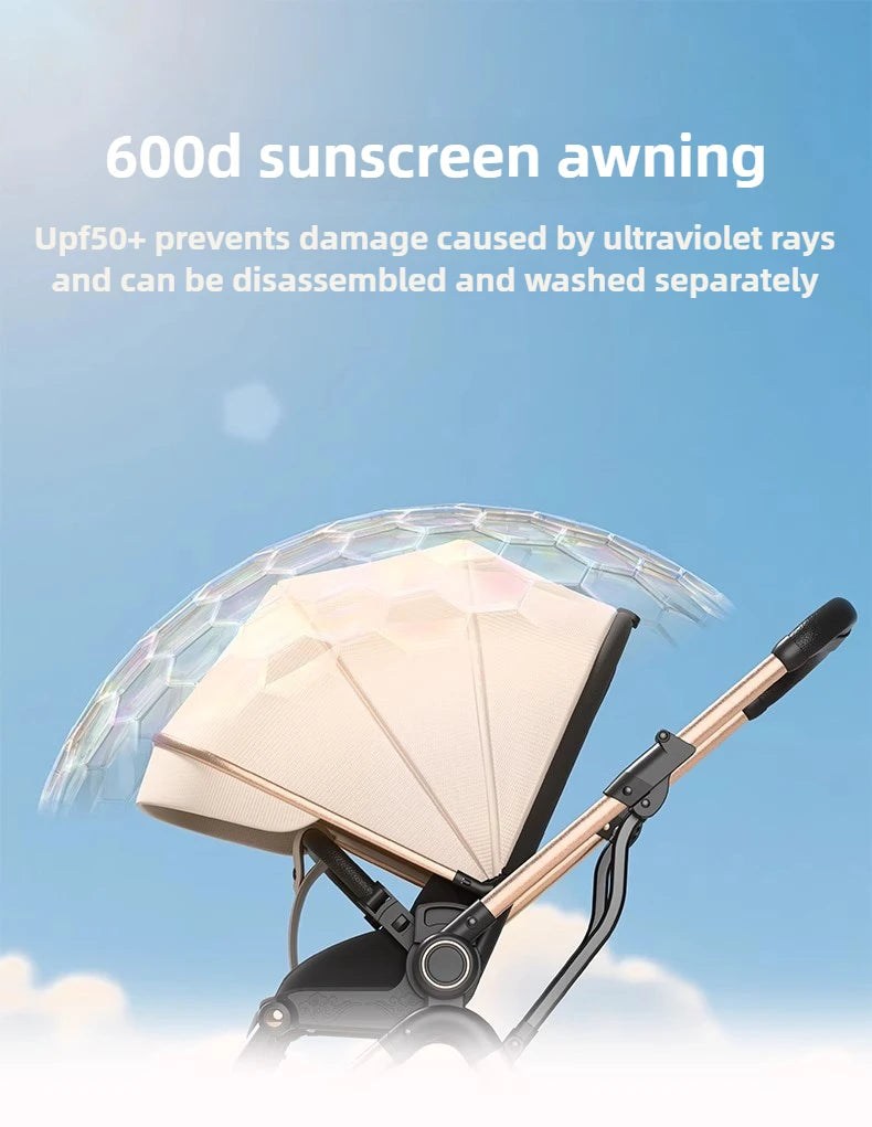 2025 New High-view Baby Stroller Can Sit or Lie Down Two-way Push, Lightweight, Foldable and Portable Baby Stroller
