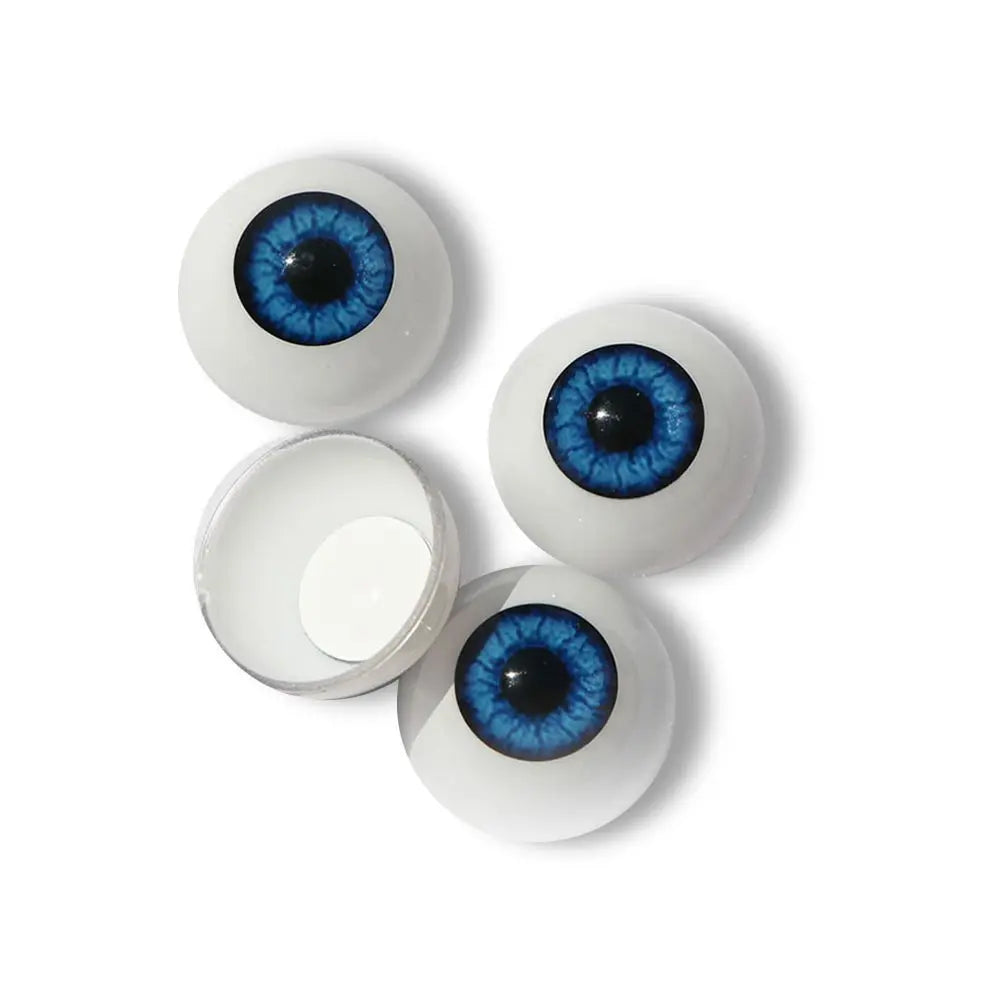 Realistic Half Round Doll Eyes Acrylic Grey and Brown Flat Back