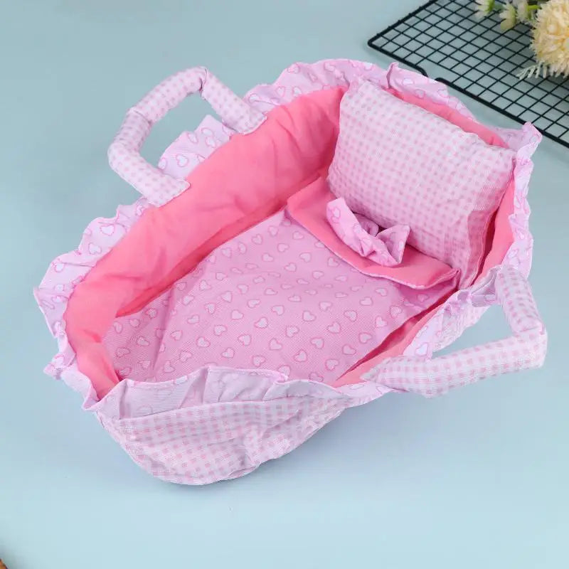 Hand Pull Basket Dollhouse Accessory Cute Design Fit Dolls Under 35cm Dress Up Toy Gift For Little Girls