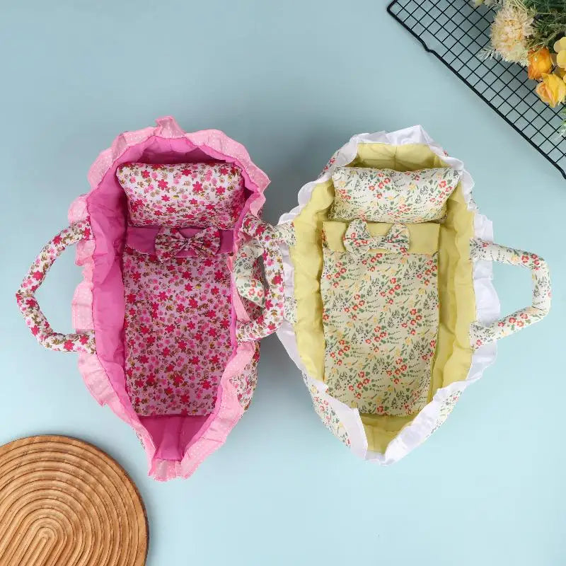Hand Pull Basket Dollhouse Accessory Cute Design Fit Dolls Under 35cm Dress Up Toy Gift For Little Girls