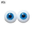 Doll Eyes Plastic Half Round Hollow Realistic 20mm For One Sixth Scale
