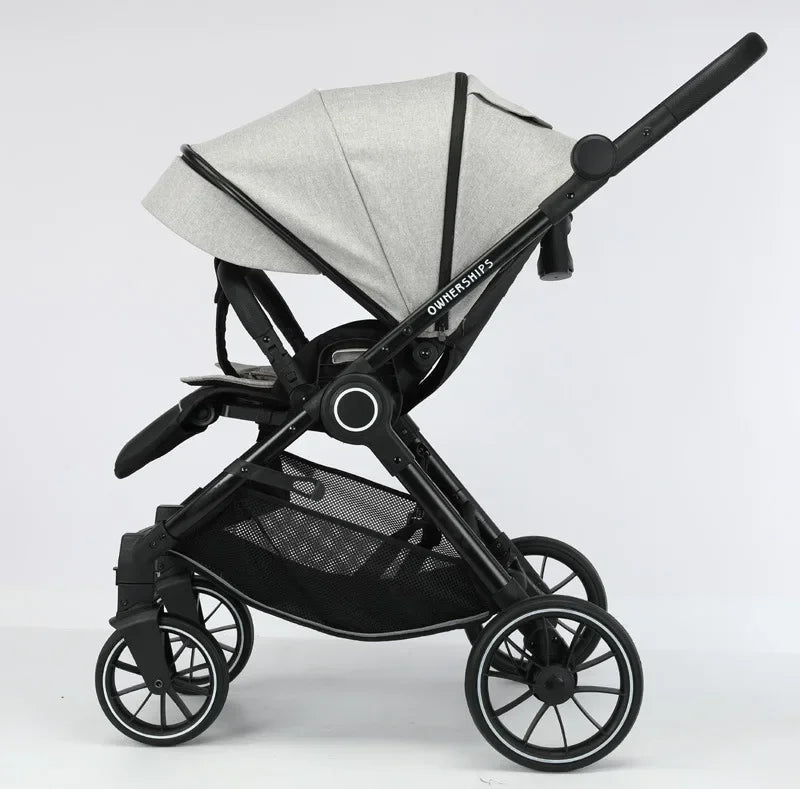 Lightweight Baby Stroller Sit And Lie Down One Click Fold Pushchair With High Seat And Shock Absorbing