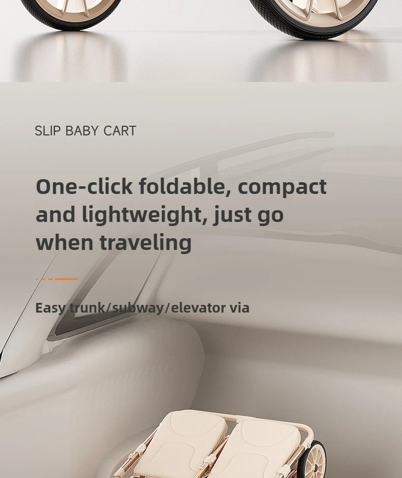 2025 New High-view Twin Baby Stroller Can Sit or Lie Down Baby Stroller Lightweight Foldable Double Baby Stroller