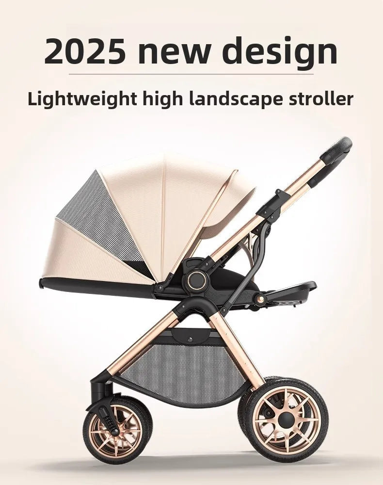 2025 New High-view Baby Stroller Can Sit or Lie Down Two-way Push, Lightweight, Foldable and Portable Baby Stroller