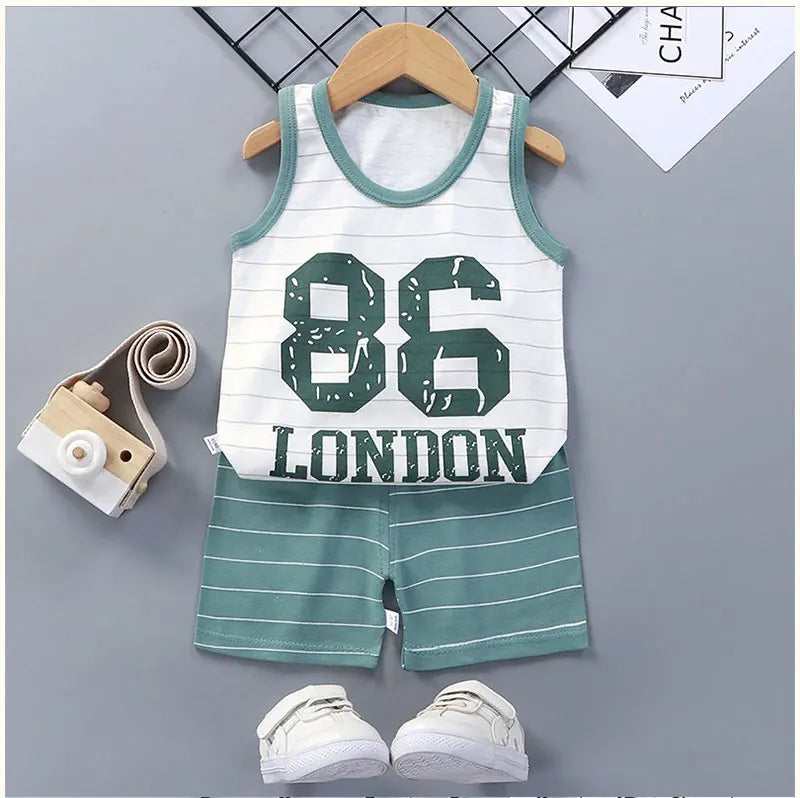 Kids Cotton Vest & Shorts Set – Summer Outfit, 9M–7Y