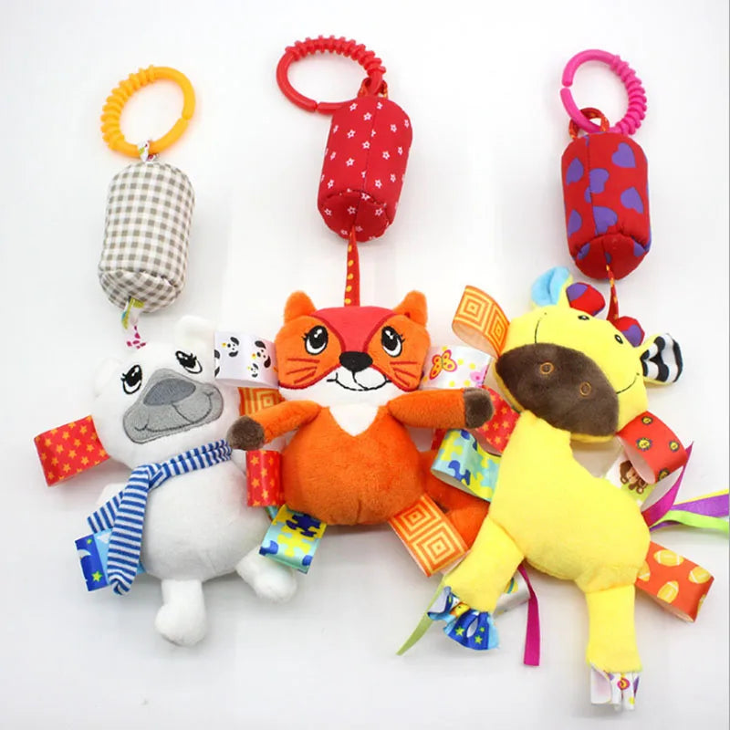 Hot Sale Newborn Baby Plush Stroller Toys Baby Rattles Mobiles Cartoon Animal Hanging Bell Educational Baby Toys 0-12 Months