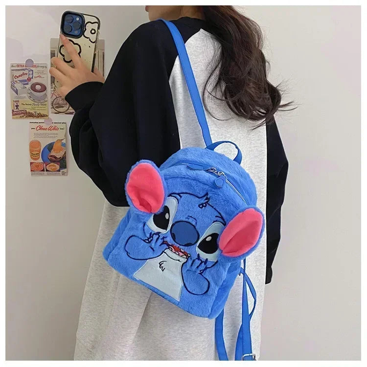 Stitch Backpack Plush Ins Japanese Funny Cartoon Large-Capacity Student Backpack Kindergarten Bag Child Gift