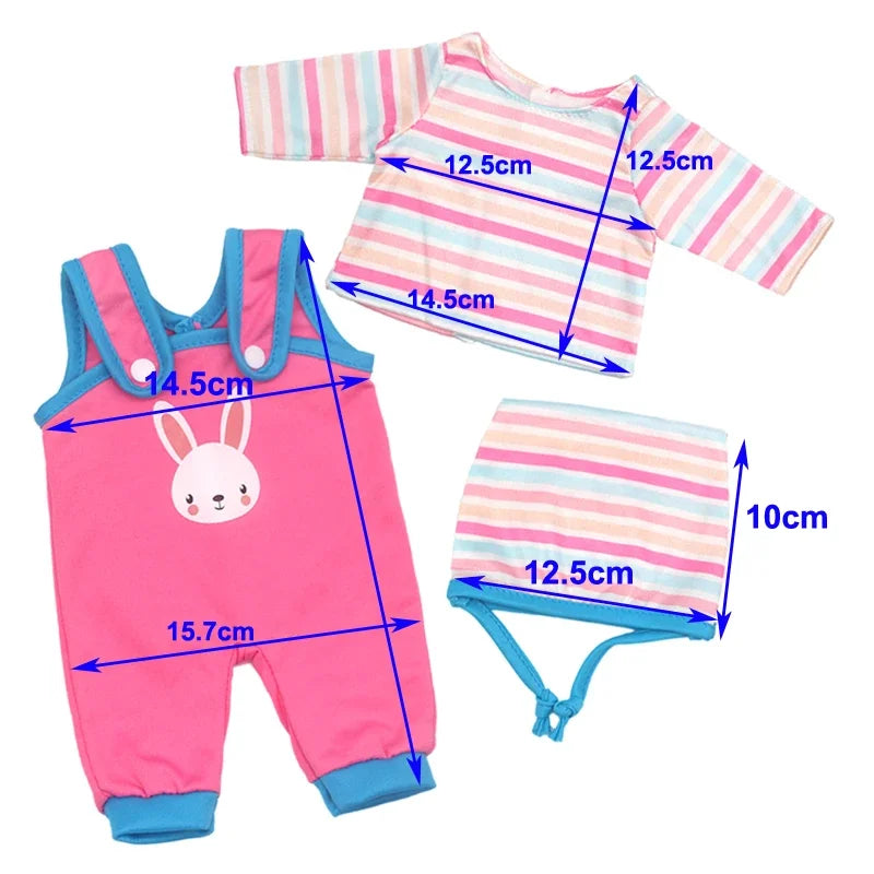 14 Inch Baby Doll Pink Dress 36cm Girl Doll Clothes Outfit Rompers Toys Clothing