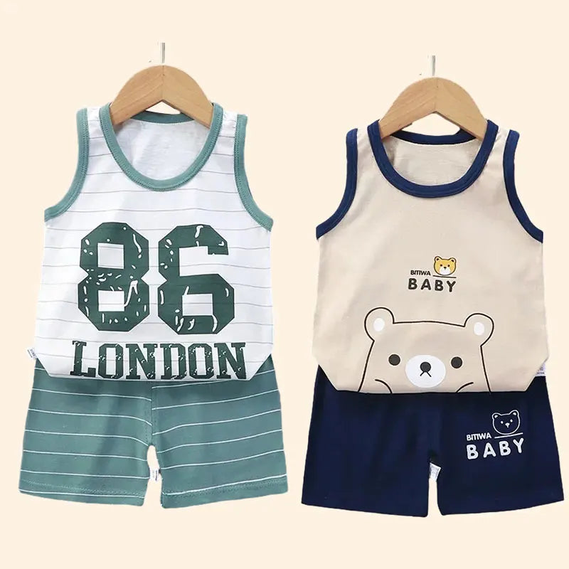 Kids Cotton Vest & Shorts Set – Summer Outfit, 9M–7Y